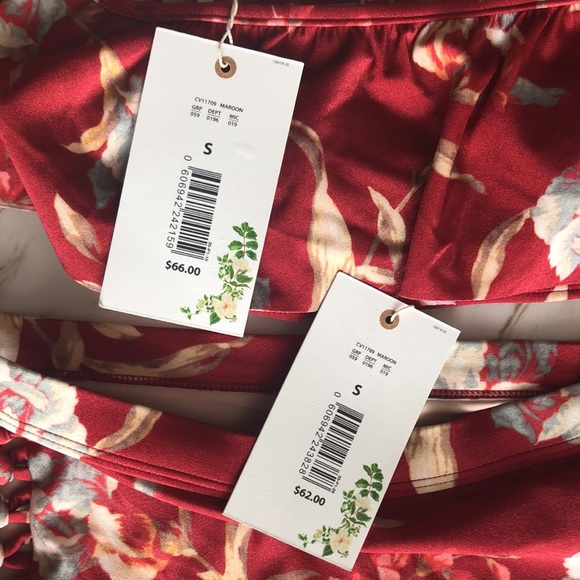 Strap off shoulder high waisted swimsuit set - Picture 2 of 3